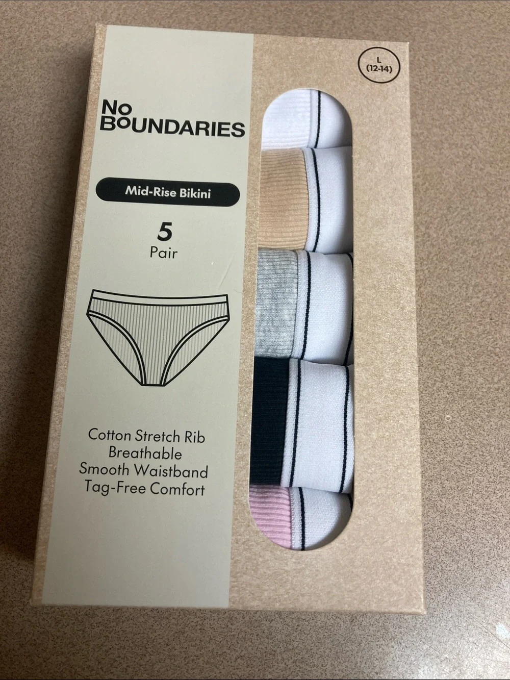 No boundaries mid rise bikini 5 pk